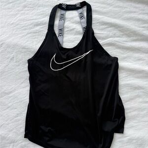 Nike Women's Black and White Tank Top